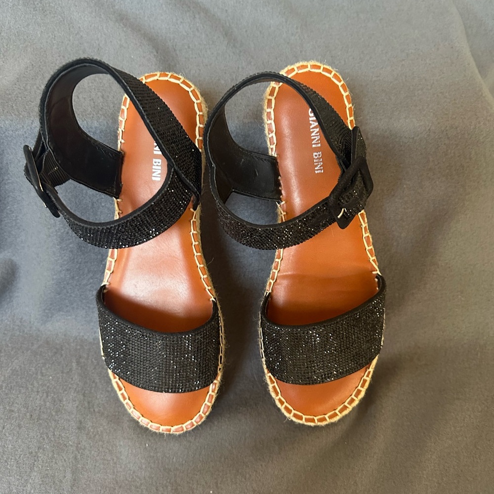 Gianni Bini Black Sparkle Sandals
